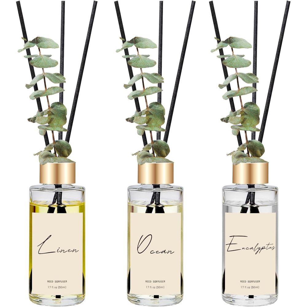 Home Fragrance Eucalyptus - Lot de 3 diffuseurs d'huiles parfumées